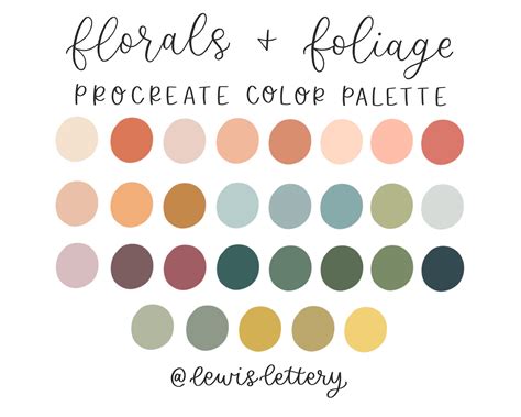 Digital Color Palettes Swatches Instant Download Greenery Procreate Porn Sex Picture