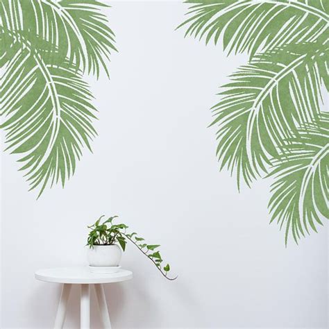 Palm Leaf Stencil Tropical Leaf Stencils For Walls Large Wall Stencils