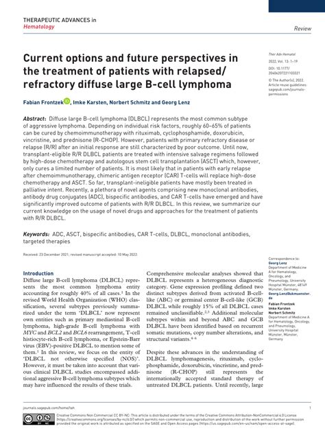 Pdf Current Options And Future Perspectives In The Treatment Of Patients With Relapsed