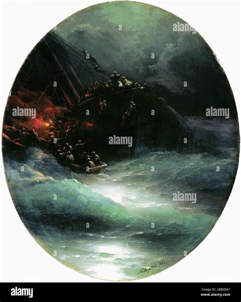 Wreck Of A Merchant Ship In The Open Sea Shipwreck 1883 By Ivan