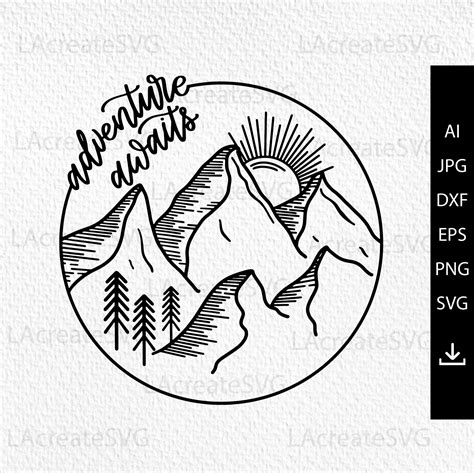 Adventure Awaits Svg Mountains Svg Files For Cricut And Etsy Ireland