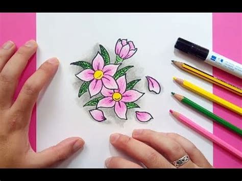 Como dibujar flores paso a paso 6 | How to draw flowers 6 - YouTube