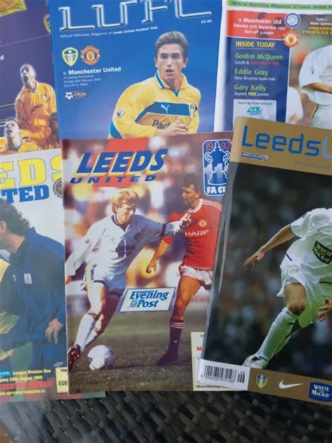 Leeds United V Manchester Unitedman Utd Football Programme Bundle X 9