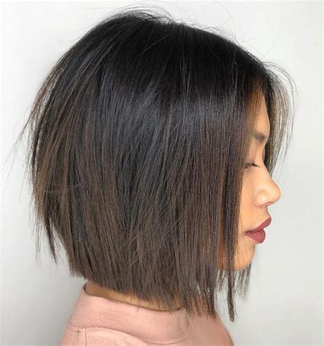 Wispy Blunt Brunette Bob Shortbobhairstyles Medium Bob Hairstyles