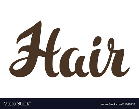 Hair word lettering Royalty Free Vector Image - VectorStock