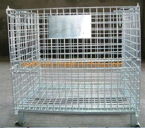 Heavy Duty High Capacity Mesh Box Galvanized Wire Cage Metal Bin Storage Container China Metal