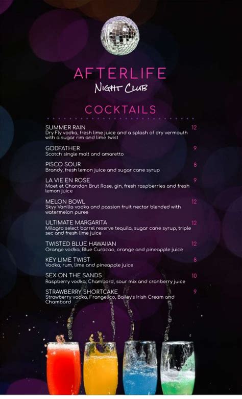 Night Club Drink Menu Design Template By Musthavemenus Drink Menu