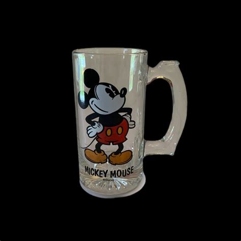 Mickey Mouse Clear Glass Mug Etsy