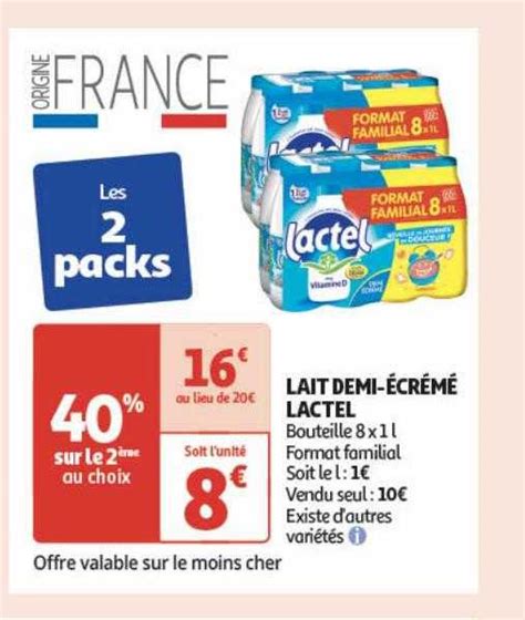 Promo Lait Demi Cr M Lactel Chez Auchan Icatalogue Fr