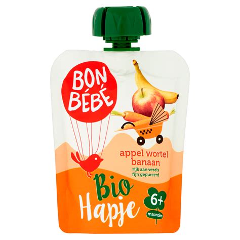 Bonbebe Bio Appel Wortel Banaan Pouch Per Stazak G