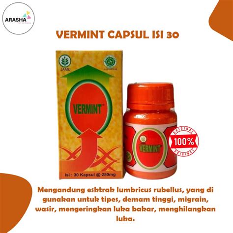 Jual Vermint Kapsul Cacing Original Obat Sakit Tipes Tipus Typus Demam