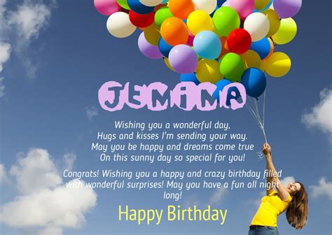 Birthday Congratulations For Jemima