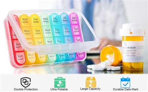 Amazon Zoksi Weekly Pill Organizer Times A Day Day Pill Box