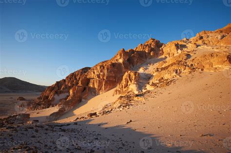 The Beautiful Egyptian Sinai Peninsula With Yellow Sand Desert Plateaus And High And