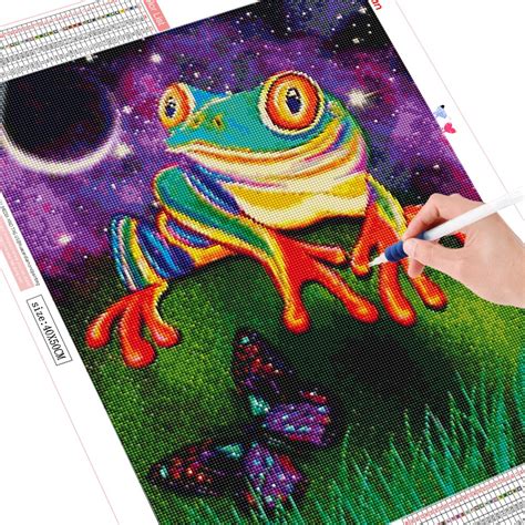 Broderie Diamant Grenouille De Nuit 40 X 50 Cm Lartera