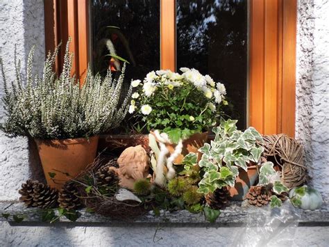 Herbstdeko Auf Der Fensterbank Bilder Und Fotos Herbst Dekoration