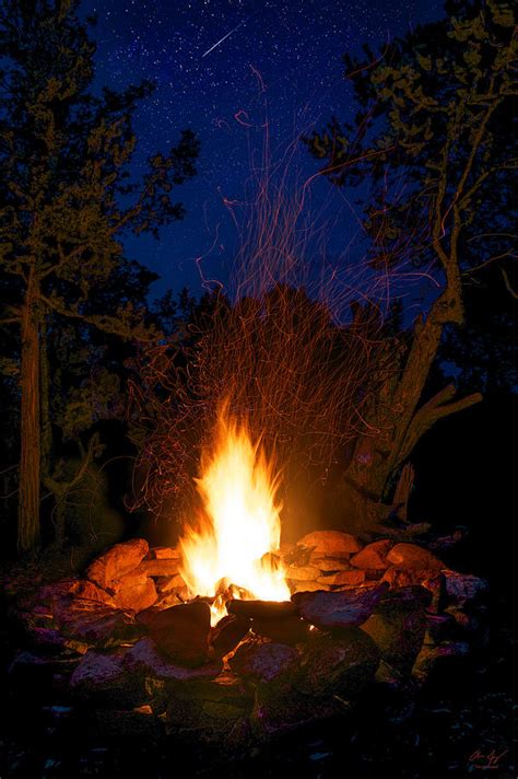 Campfire Under The Stars Photograph By Aaron Spong Fine Art America