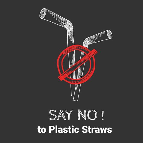 Say No To Palstic Straws Poster 1309520 Vector Art At Vecteezy