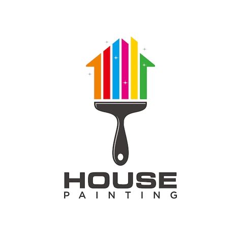 Premium Vector | House painting logo template