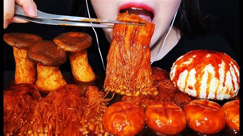 🔥불닭 버섯 Asmr 리얼사운드🍄노루궁뎅이버섯의 맛은 매콤한 불닭 팽이버섯 Spicy Fire Mushroom Mukbang Asmr Youtube