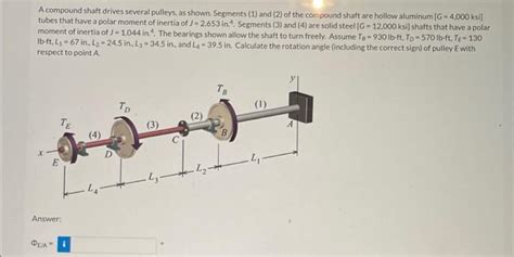 Solved A Compound Shaft Drives Several Pulleys As Shown