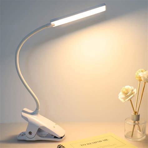 Led Desk Lamp Deaunbr Reading Light With Clip Usb Rechargeable Book