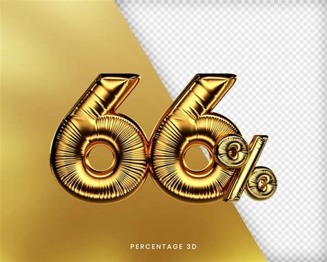 Premium Psd 66 Percent Gold 3d Premium Psd
