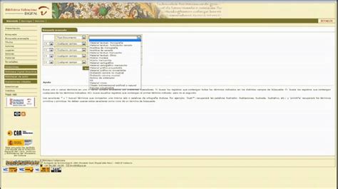Pantalla De B Squeda Avanzada De La Biblioteca Valenciana Digital