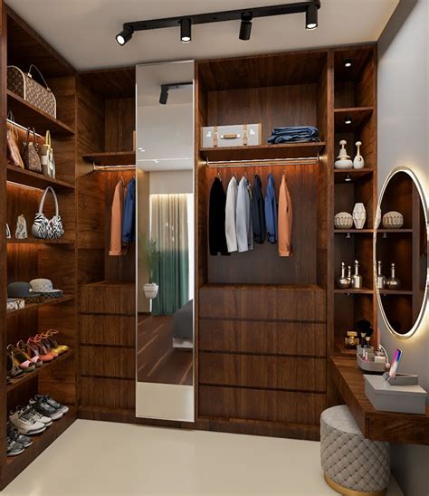 L Shaped Wooden Walk In Wardrobe Design Wardrobe Design Bedroom Walk