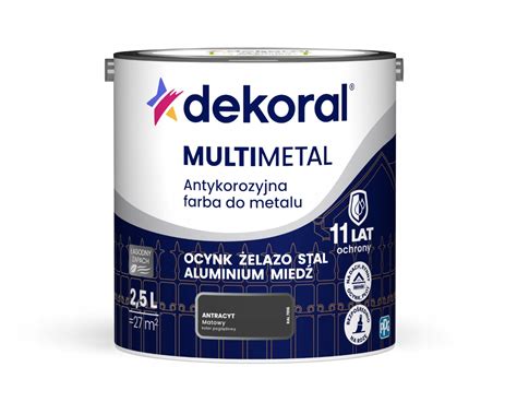 Farba Do Metalu Antykorozyjna DEKORAL Multimetal 2 5L ANTRACYT 474509