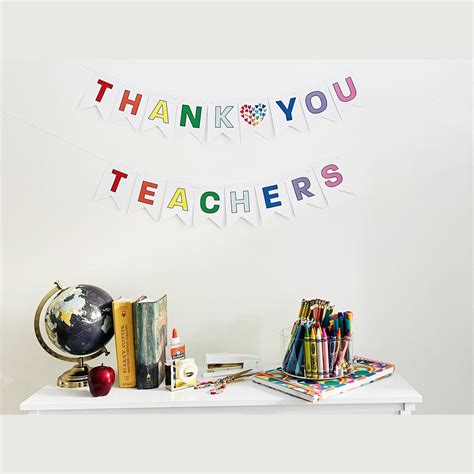 Thank You Teachers Banner, Teacher Appreciation Decorations, Teacher ...