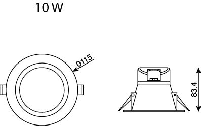 Integrated Downlight Deep Recessed Verbatim Lighting