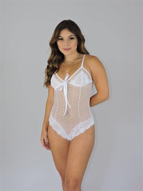 Comprar Body De Tule Transparente Renda Ver Nica Lingerie