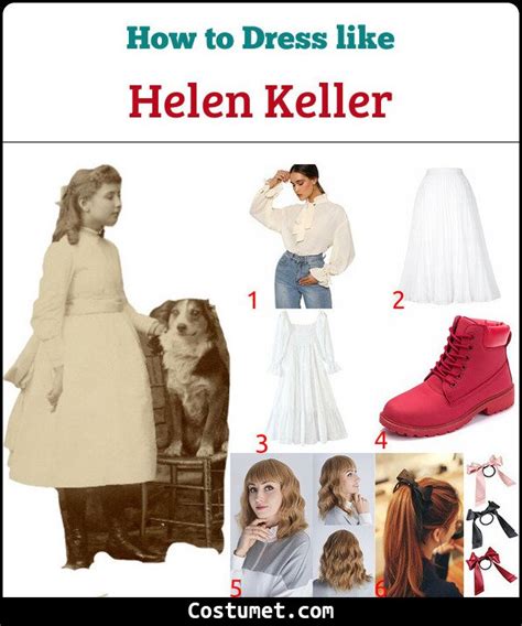 Helen Keller Costume For Cosplay Halloween White Vintage Dress