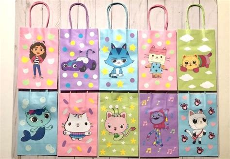 Gabbys Dollhouse Favorece Bolsas Bolsas De Regalos Completa La