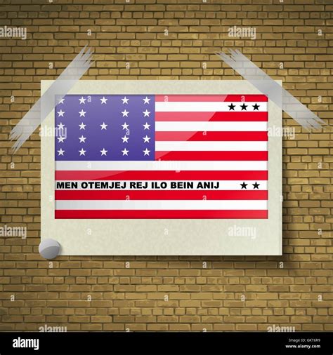 Flags Bikini Atoll At Frame On A Brick Background Vector Stock Vector Image Art Alamy