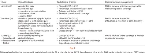 Figure 1 From Ottawa Classification For Symptomatic Acetabular