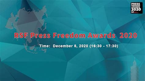 Press Freedom Awards 2020 Reporters Without Borders Youtube