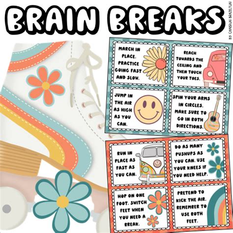 Brain Breaks Movement Cards Groovy Retro Vibes Theme Made By Teachers