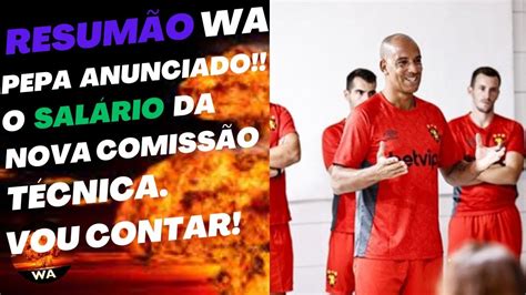 O SALÁRIO DE PEPA SETEMBRO PESADO PARA O SPORT RENOVAÇÃO NO TIMBA