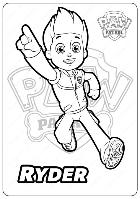 Printable Paw Patrol Ryder Coloring Pages Paw Patrol Coloring Pages