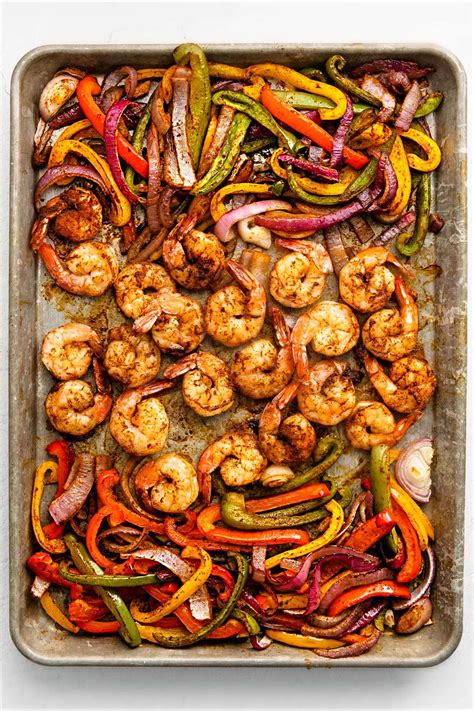 Sheet Pan Shrimp Fajitas 30 Minute Meal Mom On Timeout