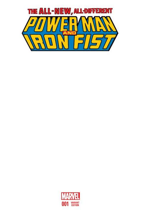 Power Man Iron Fist 1 Blank Cover Fresh Comics