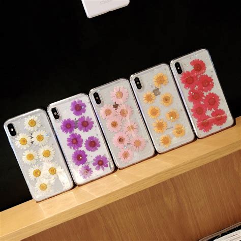 Daisy Pattern Real Dried Flowers Transparent Soft TPU Cover For IPhone