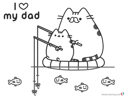 Pusheen Coloring Pages I Love My Dad Free Printable Coloring Pages