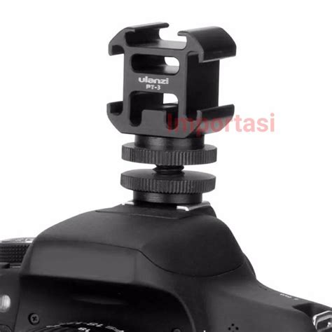 Jual ULANZI PT 3 Triple Hot Shoe Lighting Microphone Mount Mounting Adapter Kota Depok