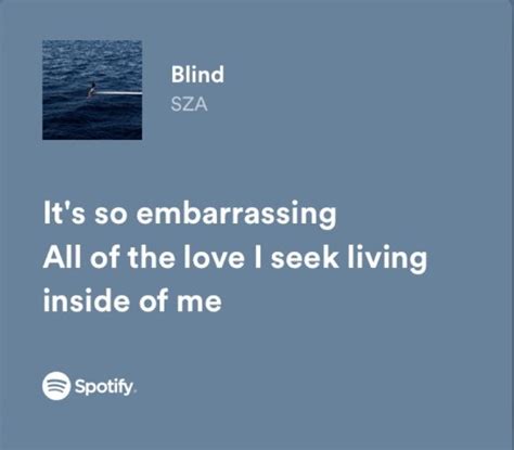 Blind Sza Spotify Lyrics