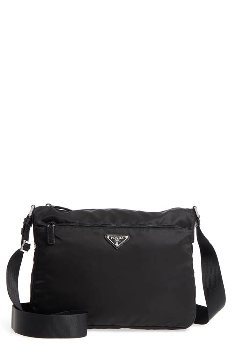 Prada Large Nylon Crossbody Bag In Black Lyst