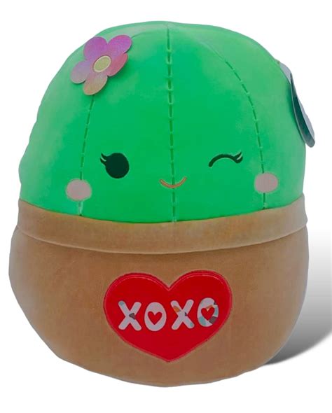 Squishmallows Official Kellytoy 14 Inch Shadi Cactus Plush With A Heart And Xoxo On Belly 2023