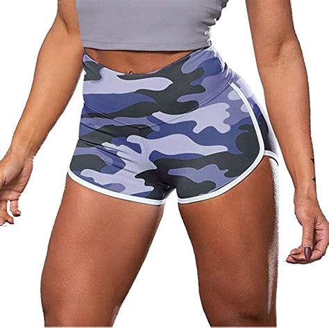 Yebiral Damen Fitness Shorts Sport Leggings Camo Yoga Sporthose Kurze